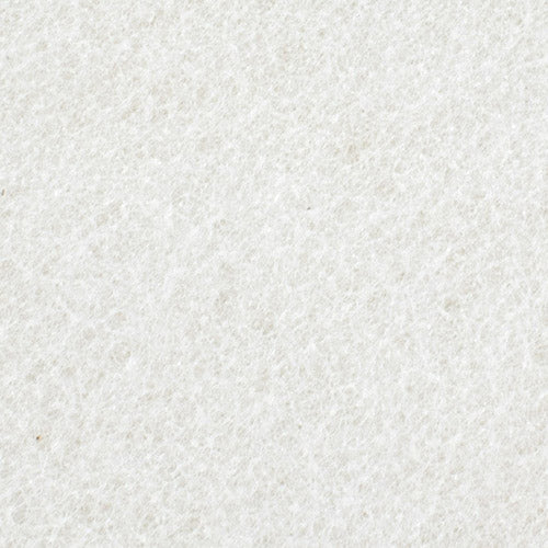 Close up of the open non-woven fiber texture of a white non-scratch finishing pad