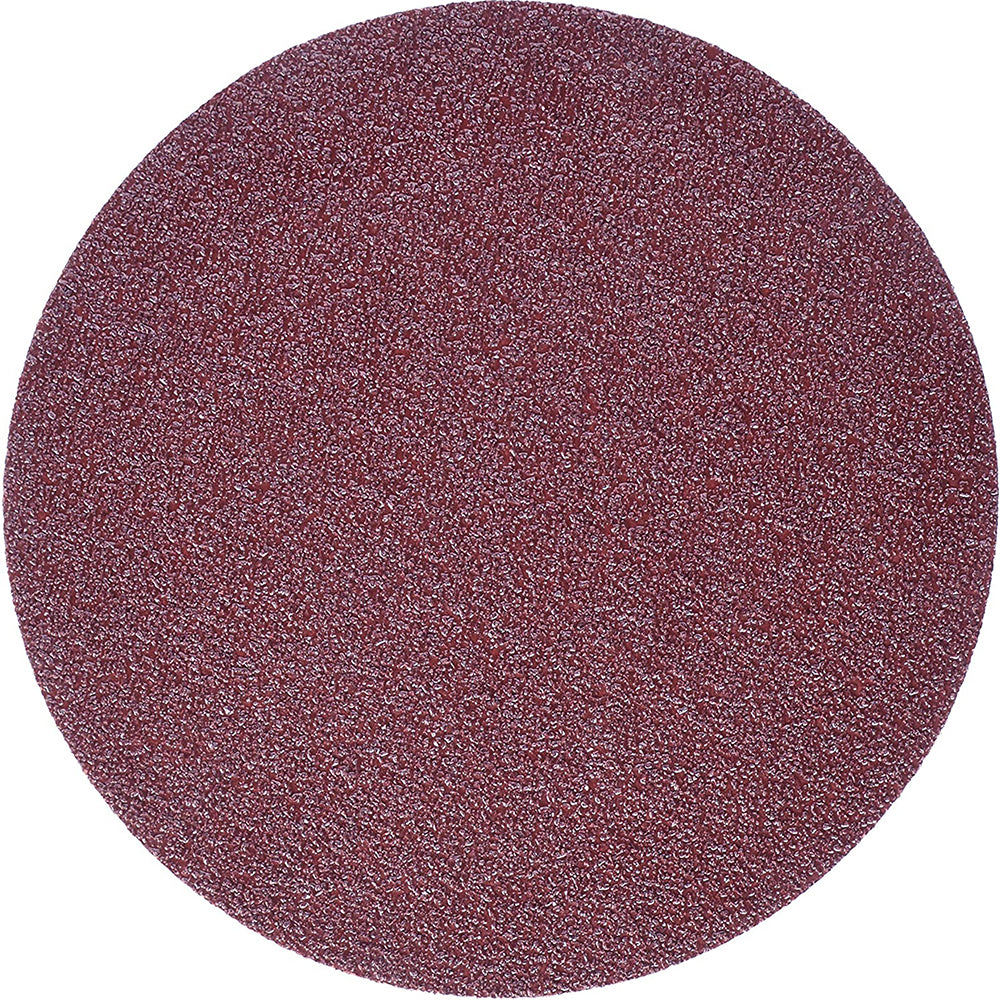 Close up of a 6 inch ceramic mesh sanding disc showing the open weave that extracts dust across the whole face